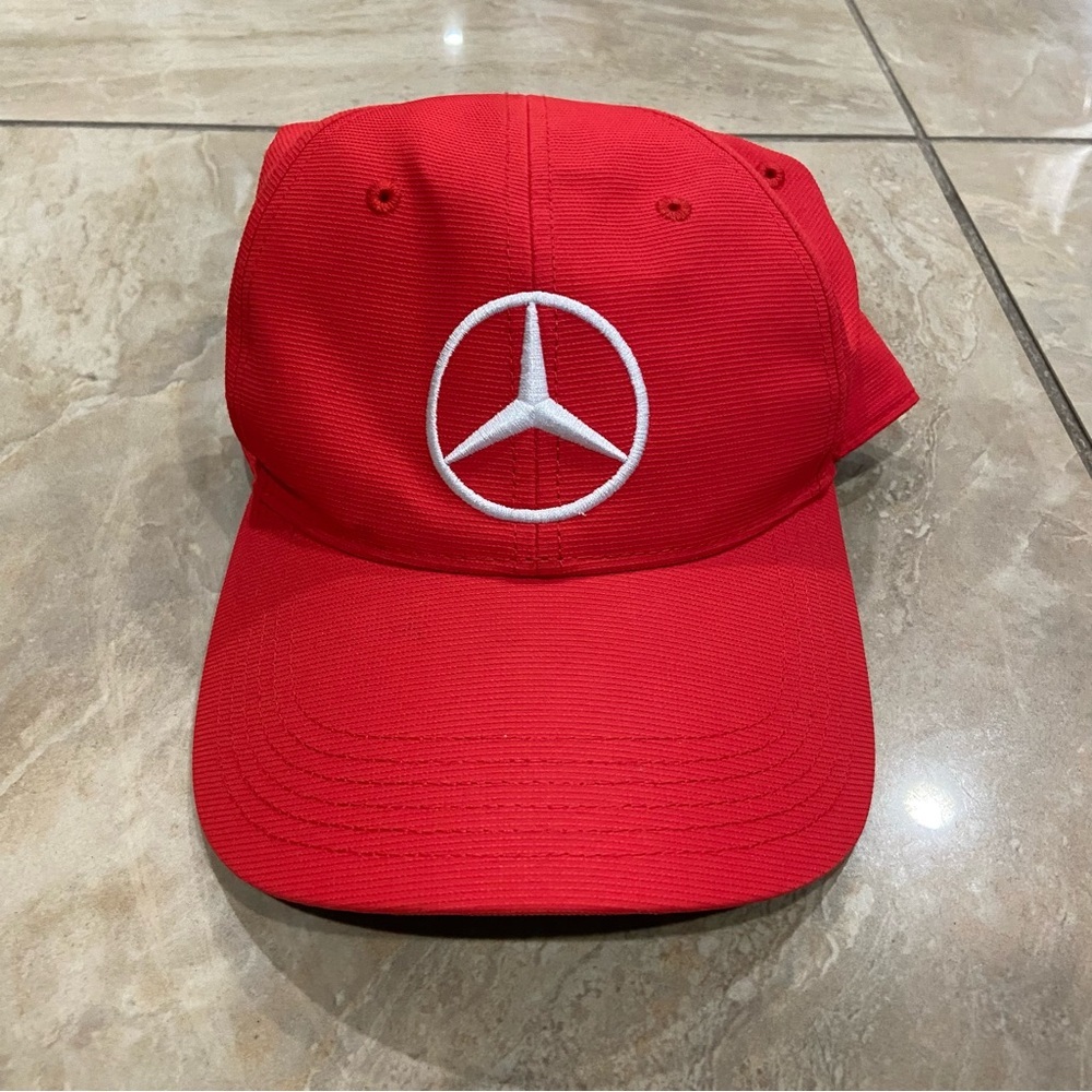 Mercedes Benz Puma Hat Cap Red Embroidered Logo Golf Racing Luxury - Picture 1 of 4